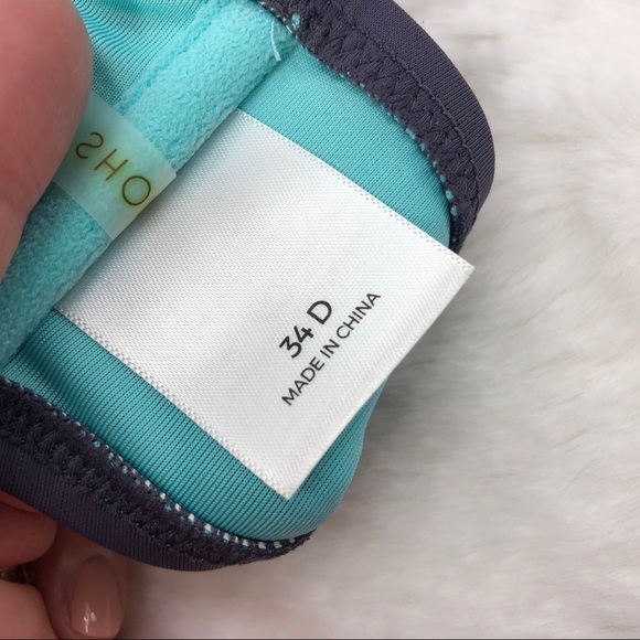 Shade & Shore Women's 34D Gray and Turquoise Top - Picture 9 of 16